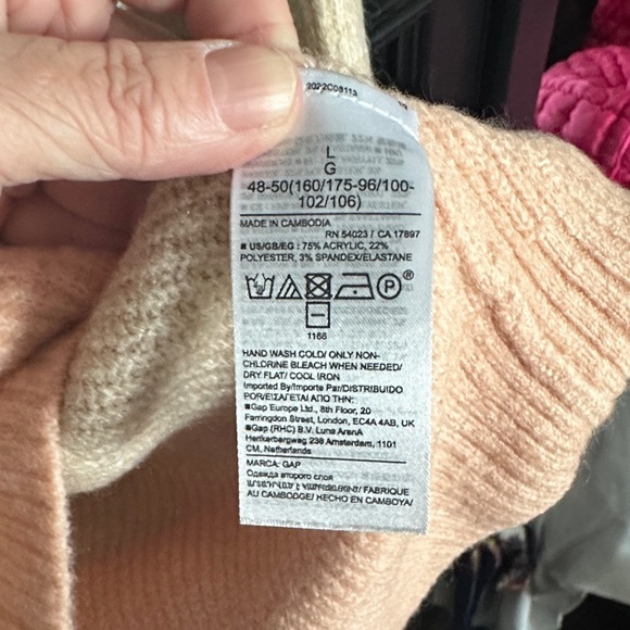 GAP Blue and Cream Cowl Neck Sweater Soft Knit - Picture 3 of 4